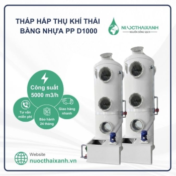 Tháp hấp thụ khí thải bằng nhựa PP D1000