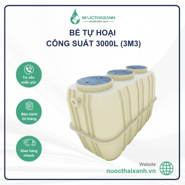 Bể tự hoại 3000l (3m3)