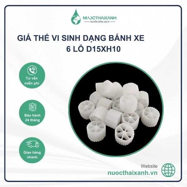 Giá thể vi sinh dạng bánh xe 6 lỗ D15xH10