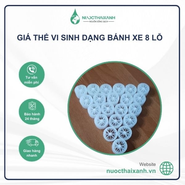 Giá thể vi sinh dạng bánh xe 8 lỗ