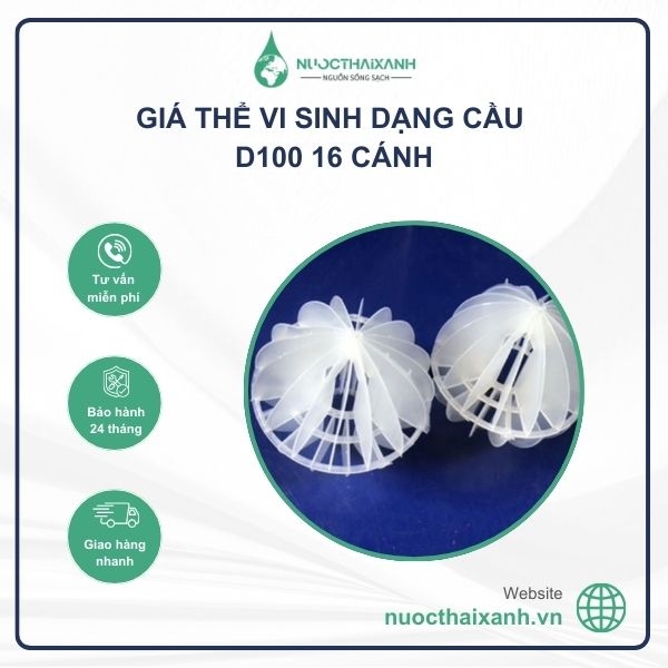 Giá thể vi sinh dạng cầu D100 16 cánh